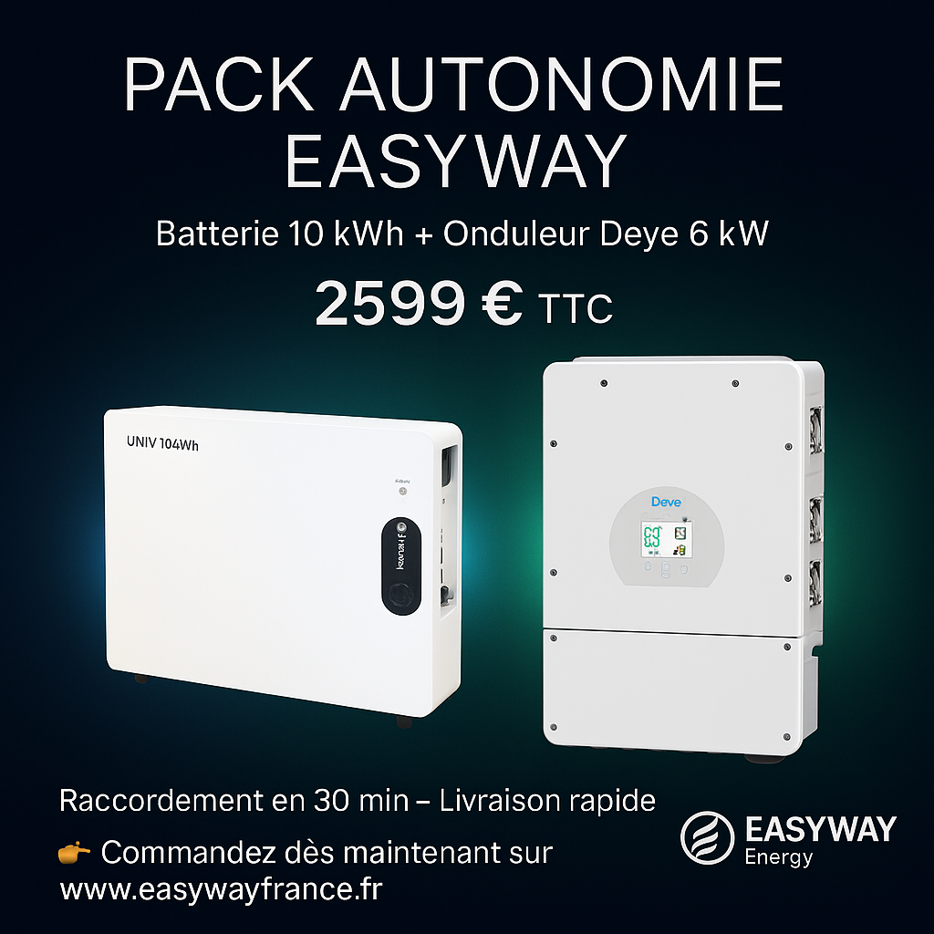 PACK AUTONOMIE EASYWAY 10 kW + Onduleur Hybride 6 kW