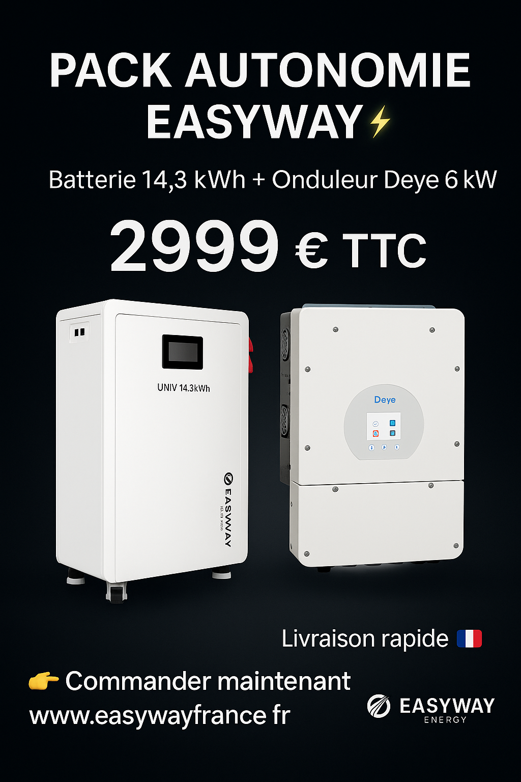 EASYWAY AUTONOMY PACK 14.3 kWh + 6 kW Hybrid Inverter 