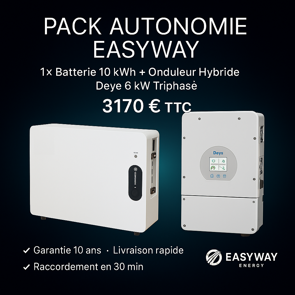 EASYWAY 10 kWh THREE-PHASE AUTONOMY PACK + Deye 6 kW Three-phase Hybrid Inverter 