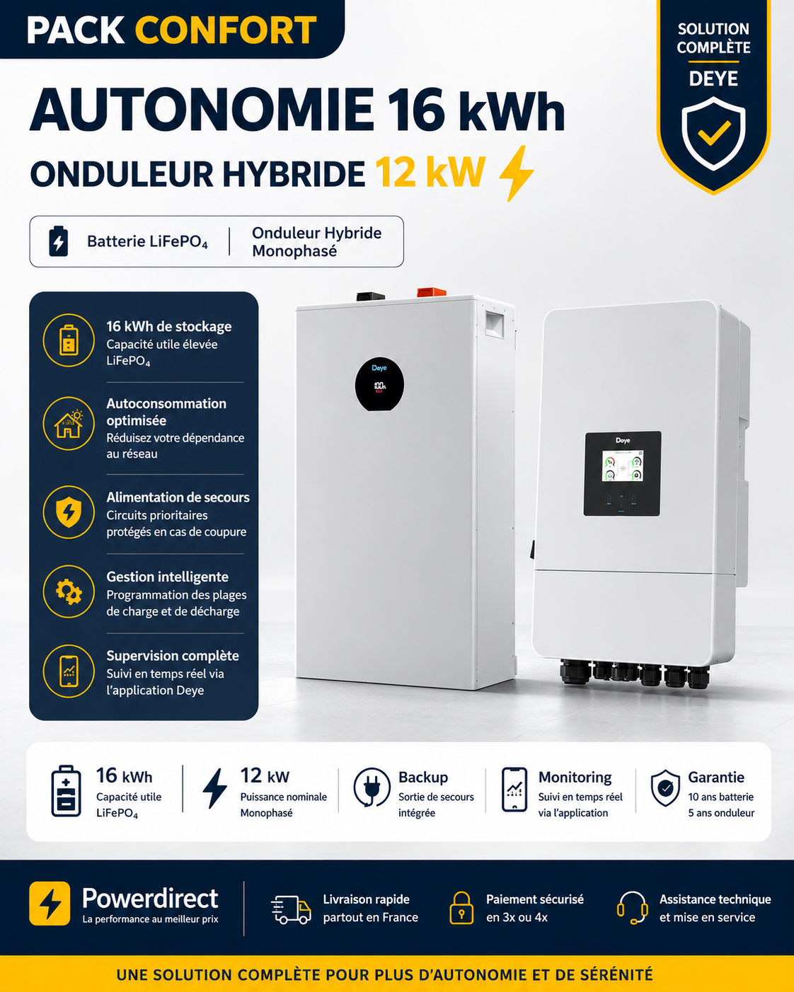 EASYWAY 10 kW AUTONOMY PACK + 6 kW Hybrid Inverter 